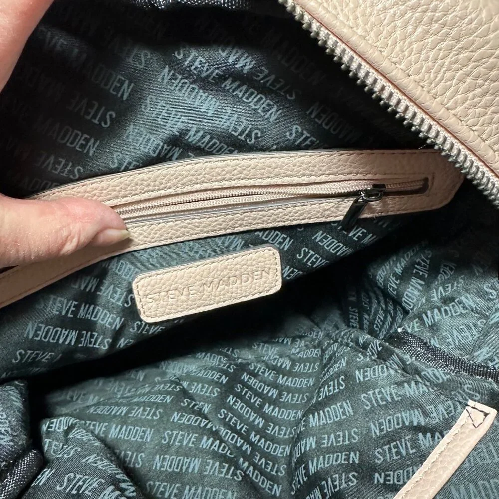 Steve Madden Logo Backpack Shoulder Bag Purse Blush Pink - Picture 12 of 12